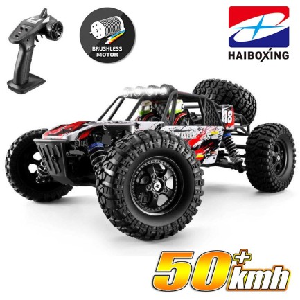 HAIBOXING - HAIBOXING RC 1/12 905A 50+ KM/H Sürat 4X4 Uzaktan Kumandalı RC Model Araba RTR Elektrikli 4WD Brushless Fırçasız Offroad Truck (Kırmızı)