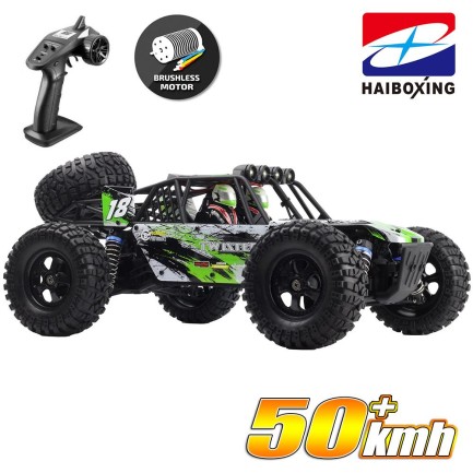 HAIBOXING - HAIBOXING RC 1/12 905A 50+ KM/H Sürat 4X4 Uzaktan Kumandalı RC Model Araba RTR Elektrikli 4WD Brushless Fırçasız Offroad Truck (Yeşil)