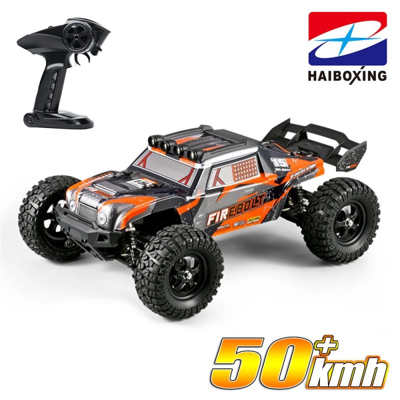 HAIBOXING RC 1/12 901 Firebolt 50+ KM/H Sürat 4X4 Uzaktan Kumandalı RC Model Araba RTR Elektrikli 4WD Offroad Truck (Turuncu)