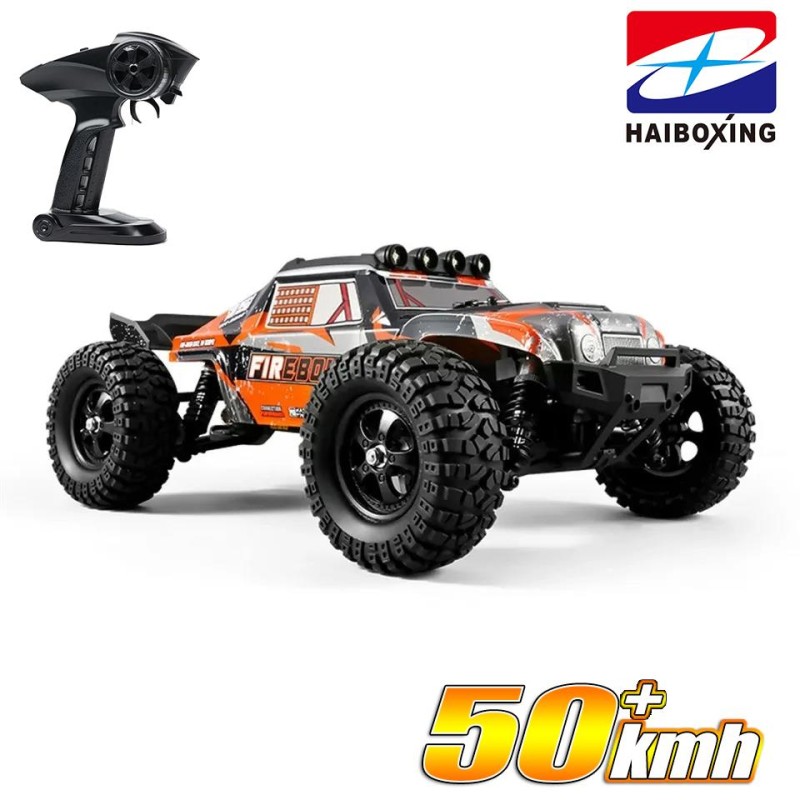 HAIBOXING RC 1/12 901 Firebolt 50+ KM/H Sürat 4X4 Uzaktan Kumandalı RC Model Araba RTR Elektrikli 4WD Offroad Truck (Turuncu)