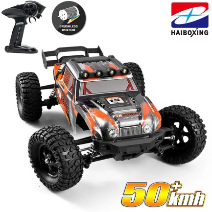 HAIBOXING RC 1/12 901A Firebolt 50+ KM/H Sürat 4X4 Uzaktan Kumandalı RC Model Araba RTR Elektrikli 4WD Brushless Fırçasız Offroad Truck (Turuncu) - Thumbnail