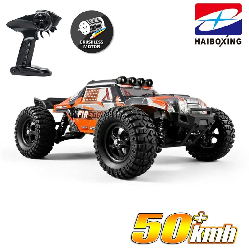 HAIBOXING RC 1/12 901A Firebolt 50+ KM/H Sürat 4X4 Uzaktan Kumandalı RC Model Araba RTR Elektrikli 4WD Brushless Fırçasız Offroad Truck (Turuncu)