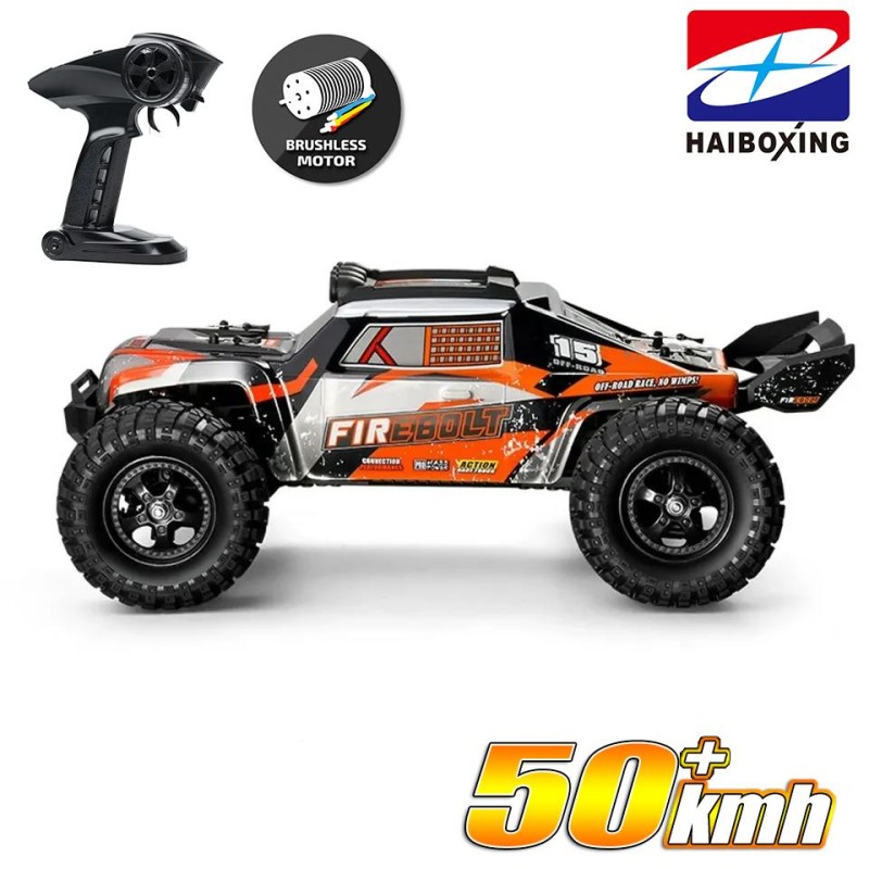 HAIBOXING RC 1/12 901A Firebolt 50+ KM/H Sürat 4X4 Uzaktan Kumandalı RC Model Araba RTR Elektrikli 4WD Brushless Fırçasız Offroad Truck (Turuncu)