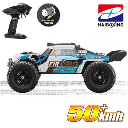 HAIBOXING RC 1/12 901A Firebolt 50+ KM/H Sürat Uzaktan Kumandalı RC Model Araba RTR Elektrikli 4WD Brushless Fırçasız Offroad Truck (Mavi) - Thumbnail