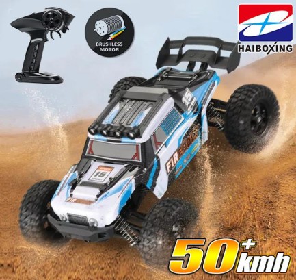 HAIBOXING RC 1/12 901A Firebolt 50+ KM/H Sürat Uzaktan Kumandalı RC Model Araba RTR Elektrikli 4WD Brushless Fırçasız Offroad Truck (Mavi) - Thumbnail