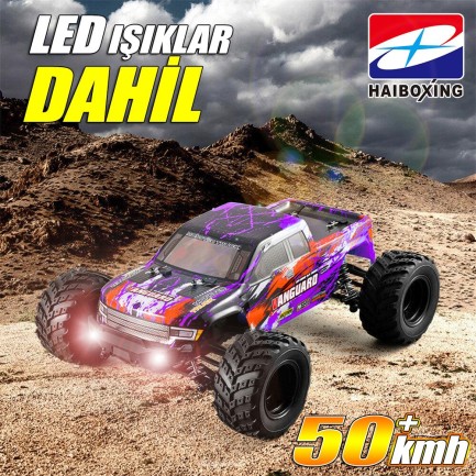 HAIBOXING RC 1/12 903 Vanguard 50+ KM/H Sürat 4X4 Uzaktan Kumandalı RC Model Araba RTR Elektrikli 4WD Offroad Truck (Mor) - Thumbnail