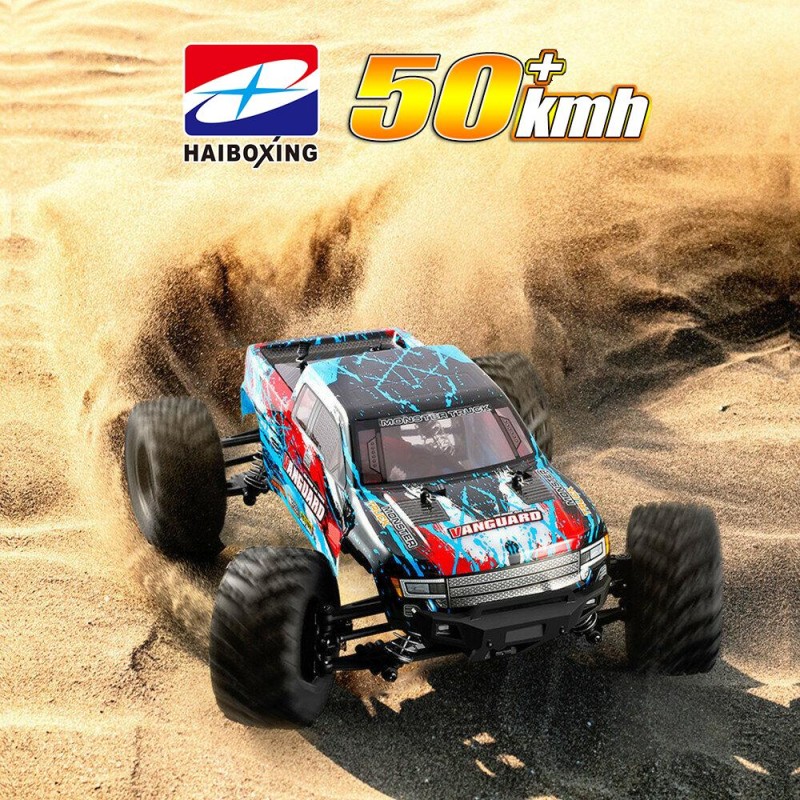 HAIBOXING RC 1/12 903A 50+ KM/H Sürat 4X4 Uzaktan Kumandalı RC Model Araba RTR Elektrikli 4WD Brushless Fırçasız Offroad Truck (Mavi)