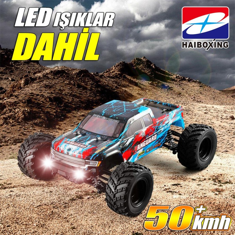 HAIBOXING RC 1/12 903A 50+ KM/H Sürat 4X4 Uzaktan Kumandalı RC Model Araba RTR Elektrikli 4WD Brushless Fırçasız Offroad Truck (Mavi)