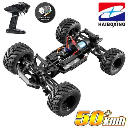 HAIBOXING RC 1/12 903A 50+ KM/H Sürat 4X4 Uzaktan Kumandalı RC Model Araba RTR Elektrikli 4WD Brushless Fırçasız Offroad Truck (Mavi) - Thumbnail