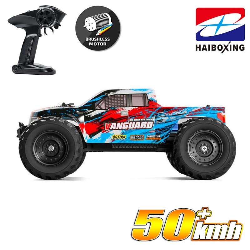 HAIBOXING RC 1/12 903A 50+ KM/H Sürat 4X4 Uzaktan Kumandalı RC Model Araba RTR Elektrikli 4WD Brushless Fırçasız Offroad Truck (Mavi)