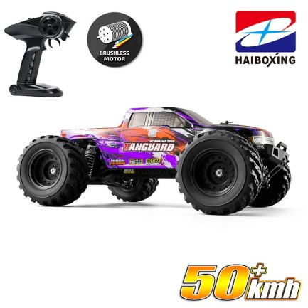 HAIBOXING RC 1/12 903A 50+ KM/H Sürat 4X4 Uzaktan Kumandalı RC Model Araba RTR Elektrikli 4WD Brushless Fırçasız Offroad Truck (Mor) - Thumbnail