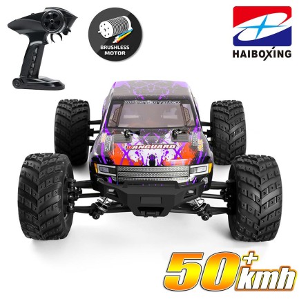 HAIBOXING RC 1/12 903A 50+ KM/H Sürat 4X4 Uzaktan Kumandalı RC Model Araba RTR Elektrikli 4WD Brushless Fırçasız Offroad Truck (Mor) - Thumbnail