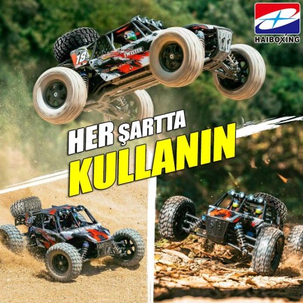 HAIBOXING RC 1/12 905A 50+ KM/H Sürat 4X4 Uzaktan Kumandalı RC Model Araba RTR Elektrikli 4WD Brushless Fırçasız Offroad Truck (Kırmızı) - Thumbnail