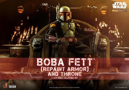 Hot Toys Boba Fett (Repaint Armor) and Throne Sixth Scale Figure Set TMS36 - 908858 / Star Wars / The Mandalorian - Thumbnail