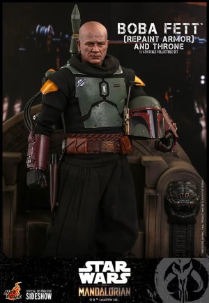 Hot Toys Boba Fett (Repaint Armor) and Throne Sixth Scale Figure Set TMS36 - 908858 / Star Wars / The Mandalorian - Thumbnail