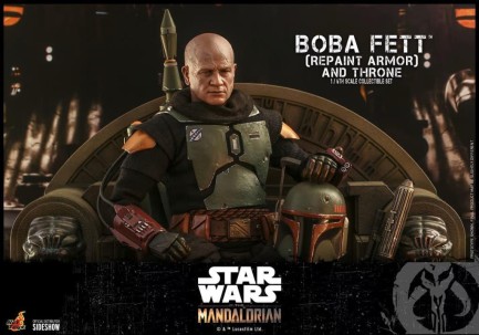 Hot Toys Boba Fett (Repaint Armor) and Throne Sixth Scale Figure Set TMS36 - 908858 / Star Wars / The Mandalorian - Thumbnail