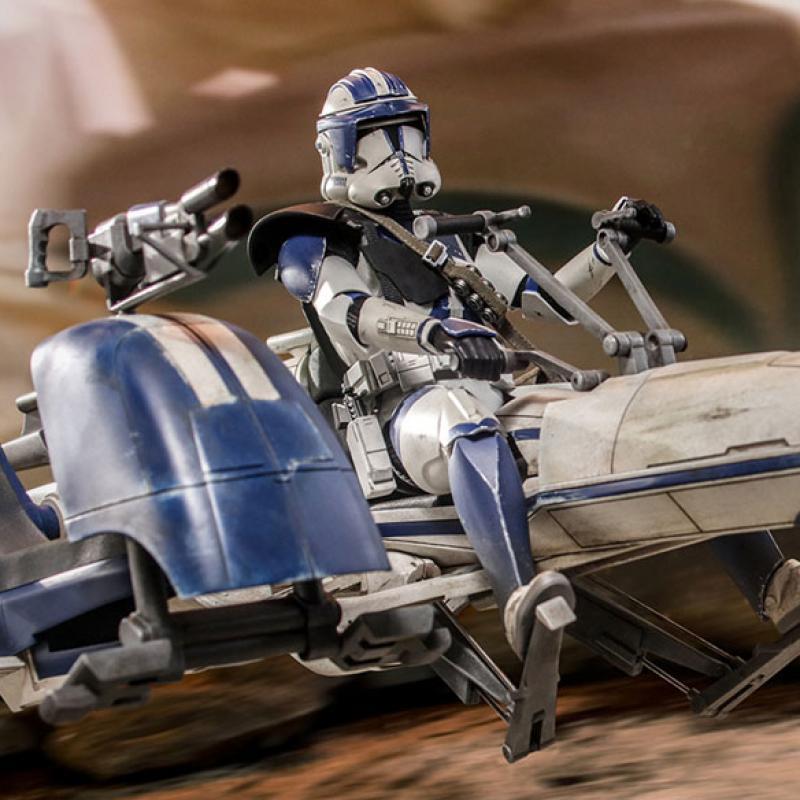 Hot Toys Heavy Weapons Clone Trooper and BARC Speeder with Sidecar Sixth Scale Figure Set - 911169 - Star Wars / The Clone Wars - TMS77