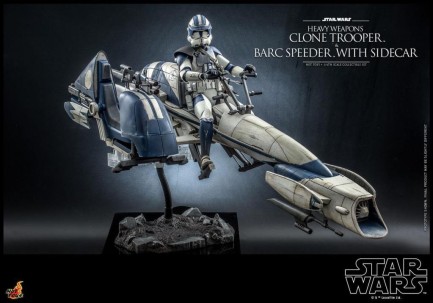 Hot Toys Heavy Weapons Clone Trooper and BARC Speeder with Sidecar Sixth Scale Figure Set - 911169 - Star Wars / The Clone Wars - TMS77 - Thumbnail