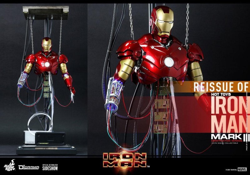 Hot Toys Iron Man Mark III (Construction Version) Sixth Scale Figure - 909185 - Marvel Comics / Iron Man