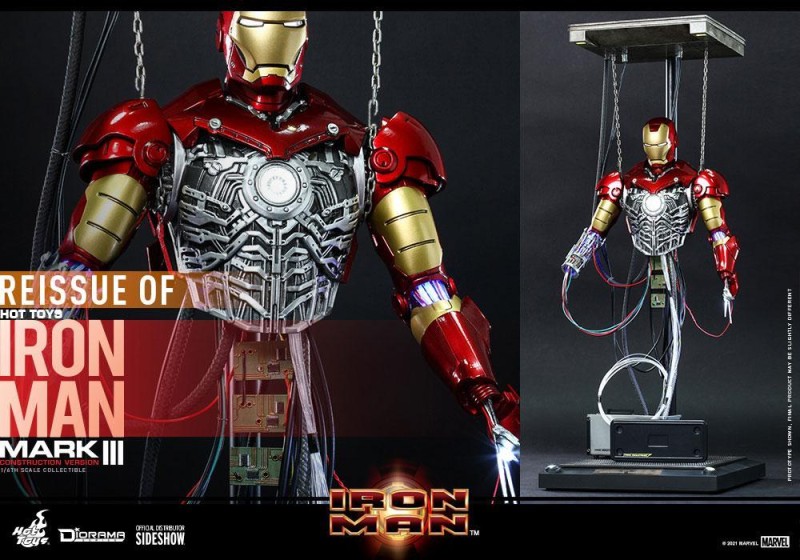 Hot Toys Iron Man Mark III (Construction Version) Sixth Scale Figure - 909185 - Marvel Comics / Iron Man