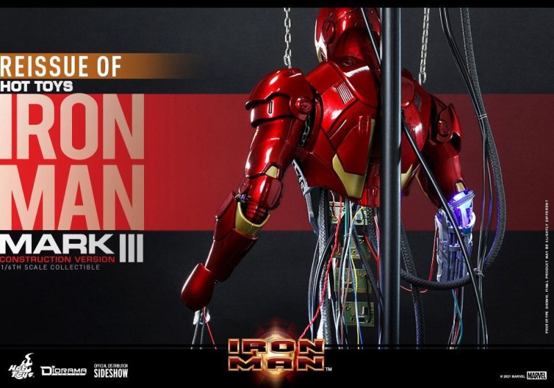 Hot Toys Iron Man Mark III (Construction Version) Sixth Scale Figure - 909185 - Marvel Comics / Iron Man