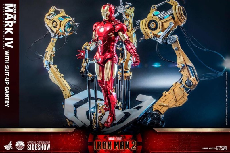 Hot Toys Iron Man Mark IV With Suit-Up Gantry Quarter Scale Figure Set - 9101212 QS21 - Marvel Comics / Iron Man