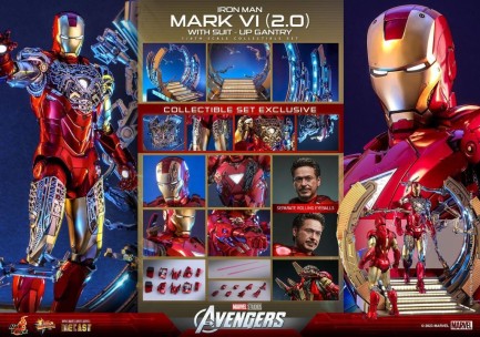 Hot Toys Iron Man Mark VI (2.0) with Suit-Up Gantry Diecast Deluxe Edition Sixth Scale Figure Set 9121032 MMS688D53 (ÖN SİPARİŞ) - Thumbnail