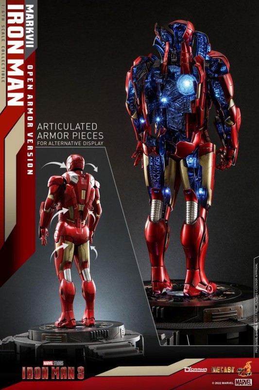 Hot Toys Iron Man Mark VII Open Armor Version Diecast Sixth Scale Diorama 902781 DS004D51 Marvel Comics / Iron Man 3 (ÖN SİPARİŞ)