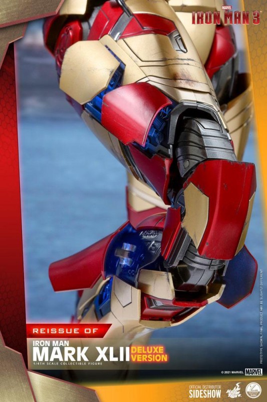 Hot Toys Iron Man Mark XLII (Deluxe Version) Quarter Scale Figure - 908659 - Marvel Comics / Iron Man 3