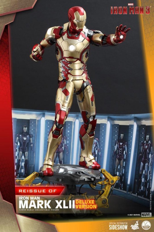 Hot Toys Iron Man Mark XLII (Deluxe Version) Quarter Scale Figure - 908659 - Marvel Comics / Iron Man 3