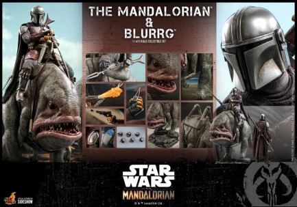 Hot Toys Mandalorian & Blurrg Sixth Scale Figure Set - 908287 - TMS46 - Star Wars / The Mandalorian - Thumbnail