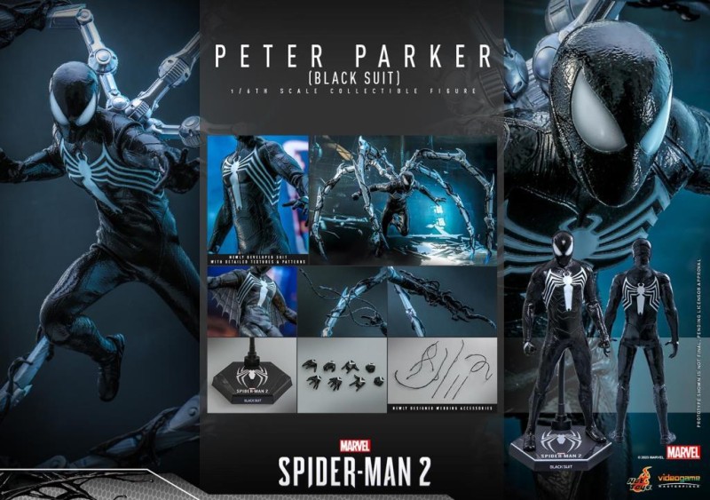 Hot Toys Peter Parker (Black Suit) Sixth Scale Figure 912582 VGM56 Marvel Comics / Marvel’s Spider-Man 2 (ÖN SİPARİŞ)