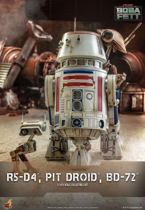 Hot Toys R5-D4 & PIT DROID and BD-72 Sixth Scale Figure Set - 904943 TMS086 - Star Wars / The Book of Boba Fett 