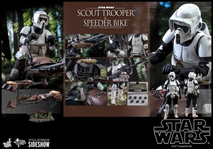 Hot Toys Scout Trooper and Speeder Bike (ROTJ) Sixth Scale Figure Set - MMS612 908855 - - Thumbnail