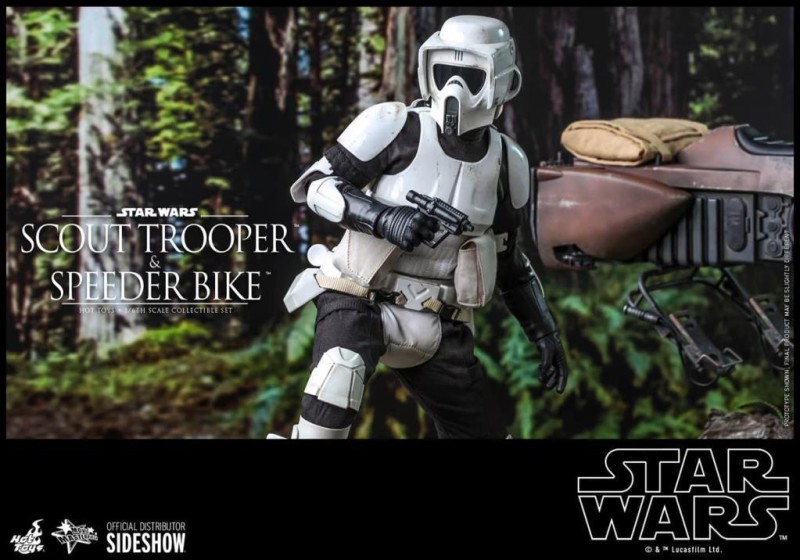 Hot Toys Scout Trooper and Speeder Bike (ROTJ) Sixth Scale Figure Set - MMS612 908855 -