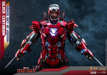 Hot Toys Silver Centurion (Armor Suit Up Version) Diecast Sixth Scale Figure - 909463 MMS618 - Marvel Comics / Iron Man 3 - Thumbnail