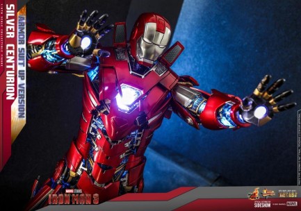 Hot Toys Silver Centurion (Armor Suit Up Version) Diecast Sixth Scale Figure - 909463 MMS618 - Marvel Comics / Iron Man 3 - Thumbnail