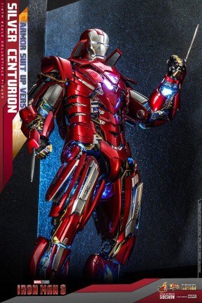 Hot Toys Silver Centurion (Armor Suit Up Version) Diecast Sixth Scale Figure - 909463 MMS618 - Marvel Comics / Iron Man 3 - Thumbnail