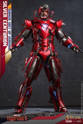 Hot Toys Silver Centurion (Armor Suit Up Version) Diecast Sixth Scale Figure - 909463 MMS618 - Marvel Comics / Iron Man 3 - Thumbnail