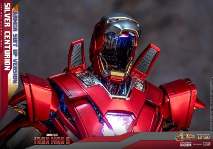 Hot Toys Silver Centurion (Armor Suit Up Version) Diecast Sixth Scale Figure - 909463 MMS618 - Marvel Comics / Iron Man 3 - Thumbnail