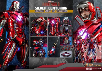 Hot Toys Silver Centurion (Armor Suit Up Version) Diecast Sixth Scale Figure - 909463 MMS618 - Marvel Comics / Iron Man 3 - Thumbnail