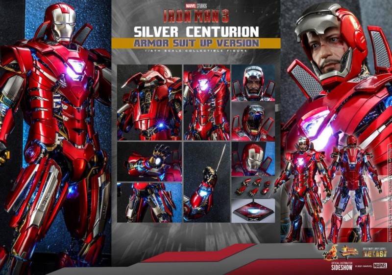 Hot Toys Silver Centurion (Armor Suit Up Version) Diecast Sixth Scale Figure - 909463 MMS618 - Marvel Comics / Iron Man 3 