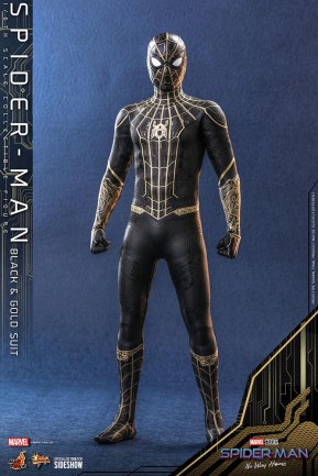 Hot Toys Spider-Man (Black & Gold Suit) Sixth Scale Figure 908916 / Marvel Comics / Spider-Man: No Way Home - Thumbnail