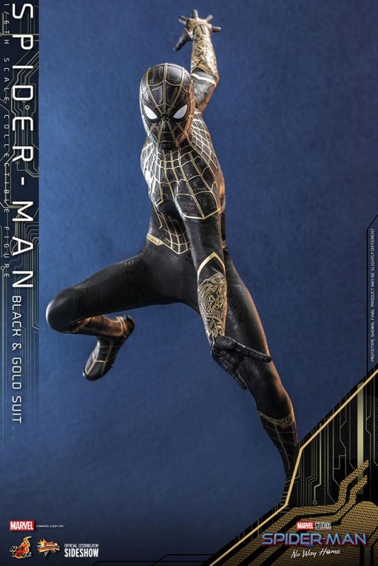 Hot Toys Spider-Man (Black & Gold Suit) Sixth Scale Figure 908916 / Marvel Comics / Spider-Man: No Way Home