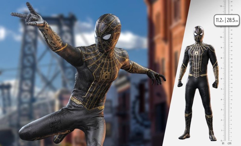 Hot Toys Spider-Man (Black & Gold Suit) Sixth Scale Figure 908916 / Marvel Comics / Spider-Man: No Way Home