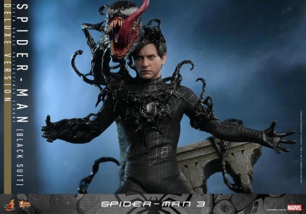 Hot Toys Spider-Man Black Suit Deluxe Version Sixth Scale Figure MMS728 Marvel Comics / Spider Man 3 (ÖN SİPARİŞ) - Thumbnail