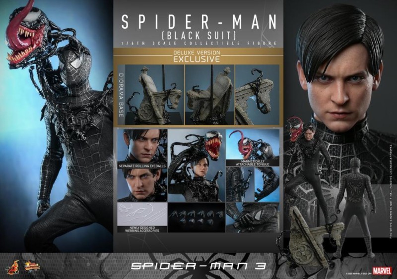 Hot Toys Spider-Man Black Suit Deluxe Version Sixth Scale Figure MMS728 Marvel Comics / Spider Man 3 (ÖN SİPARİŞ)