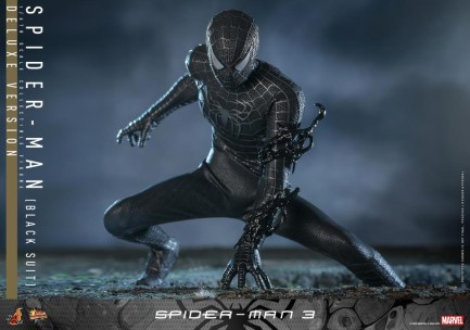 Hot Toys Spider-Man Black Suit Deluxe Version Sixth Scale Figure MMS728 Marvel Comics / Spider Man 3 (ÖN SİPARİŞ) - Thumbnail