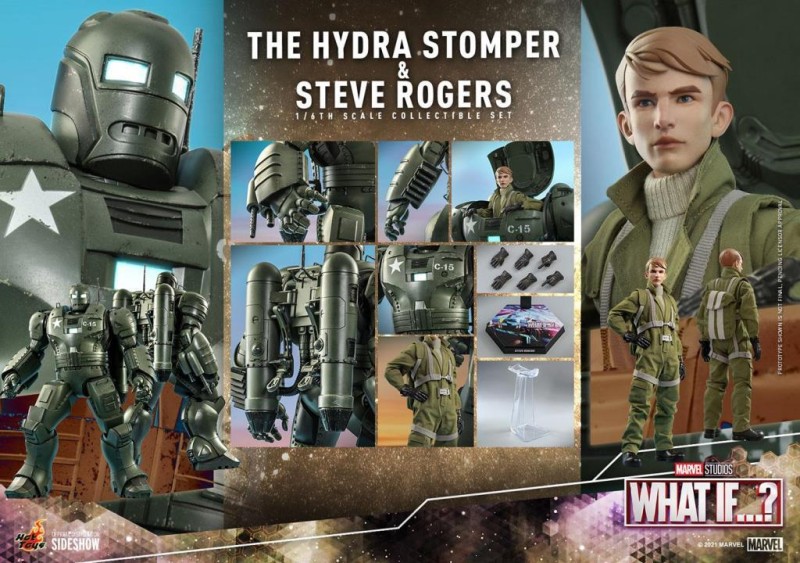 Hot Toys Steve Rogers and The Hydra Stomper Sixth Scale Figure Set - 909168 - TMS60 - Marvel Comics / What If…?