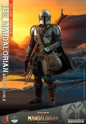 Hot Toys The Mandalorian and The Child ' Grogu ' (Deluxe) Quarter Scale Collectible Figure Set 907266 QS17 / Star Wars / The Clone Wars - Thumbnail